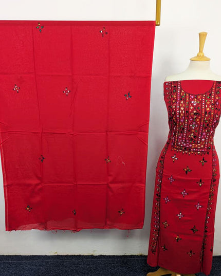 Lawn with Handmade Balochi Tanka + Mirror Work 3Pc Unstitched