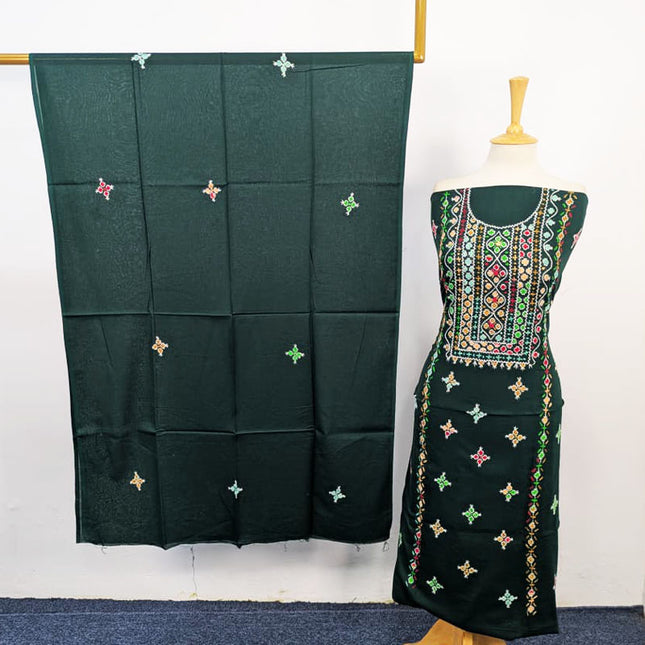 Lawn with Handmade Balochi Tanka + Mirror Work 3Pc Unstitched