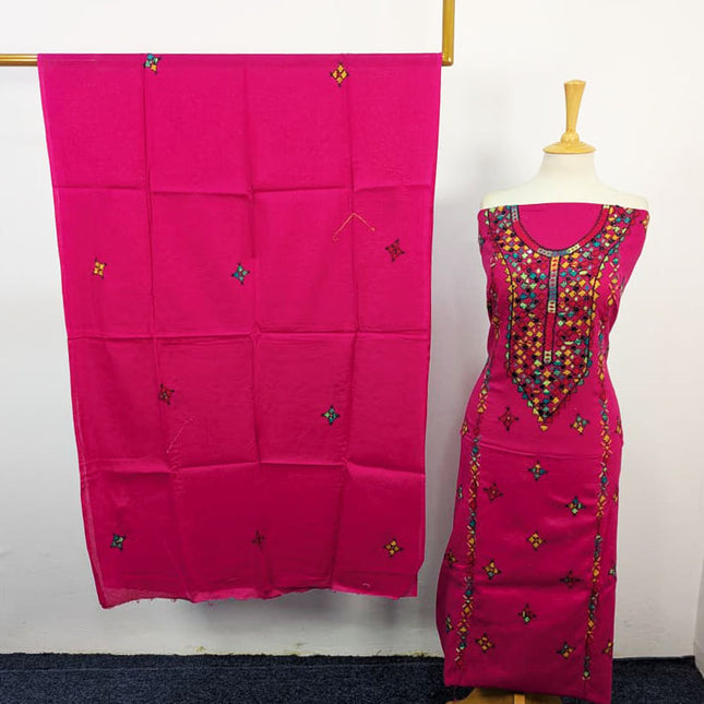 Fancy Handmade Balochi Tanka + Mirror Work Lawn 3Pc Unstitched