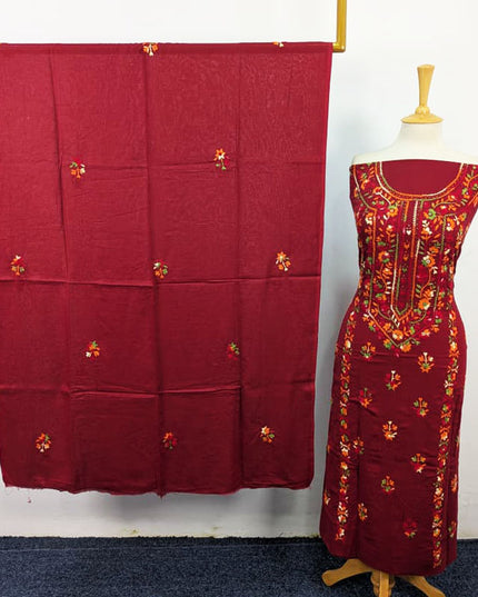 Fancy Handmade Multicolor Pakka Tanka + Mirror Work Lawn 3Pc Unstitched
