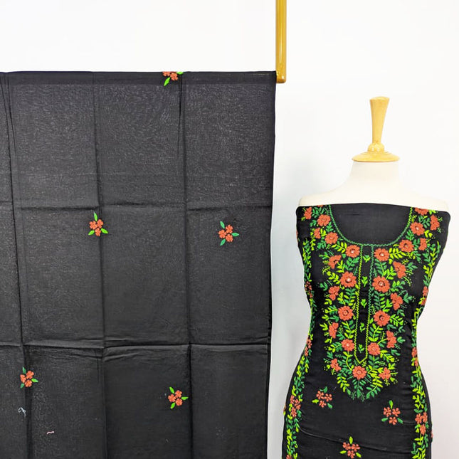 Lawn with Handmade Multicolor Pakka Tanka + Mirror Work 3Pc Unstitched