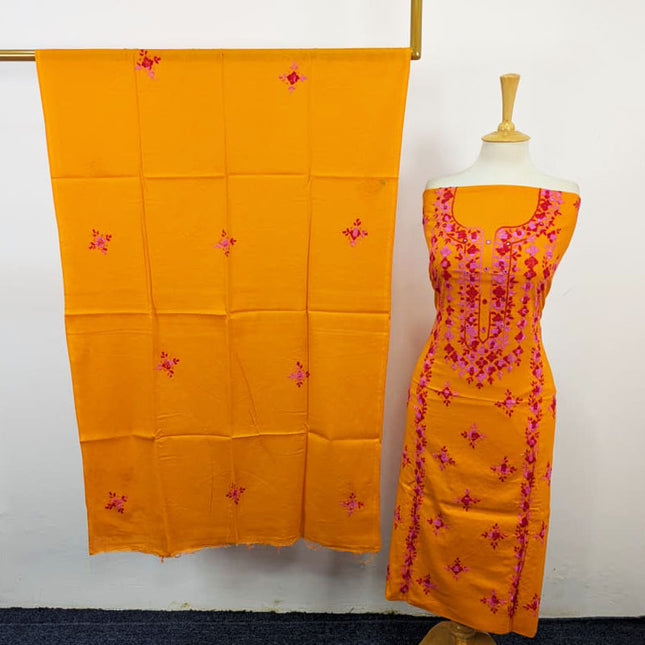 Handmade Multicolor Pakka Tanka + Mirror Work Lawn 3Pc Unstitched