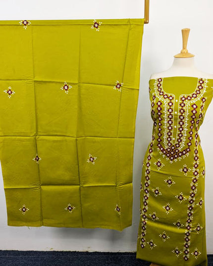 Handmade Multicolor Pakka Tanka + Mirror Work Lawn 3Pc Unstitched