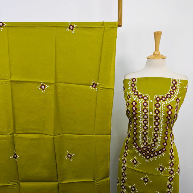 Handmade Multicolor Pakka Tanka + Mirror Work Lawn 3Pc Unstitched