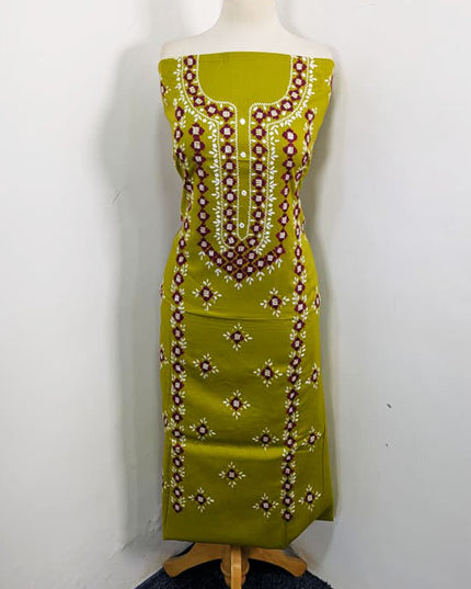 Handmade Multicolor Pakka Tanka + Mirror Work Lawn 3Pc Unstitched