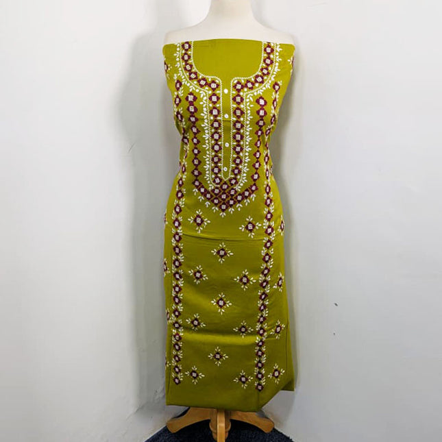 Handmade Multicolor Pakka Tanka + Mirror Work Lawn 3Pc Unstitched