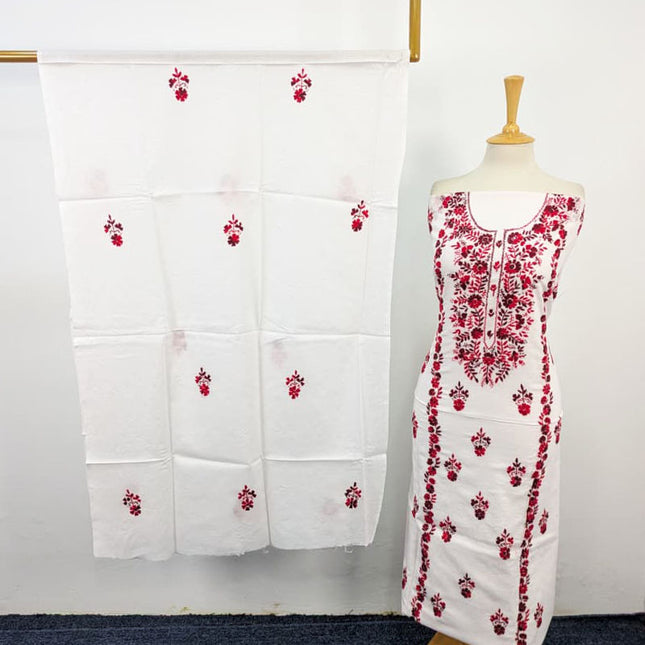 Lawn with Handmade Multicolor Pakka Tanka + Mirror Work 3Pc Unstitched