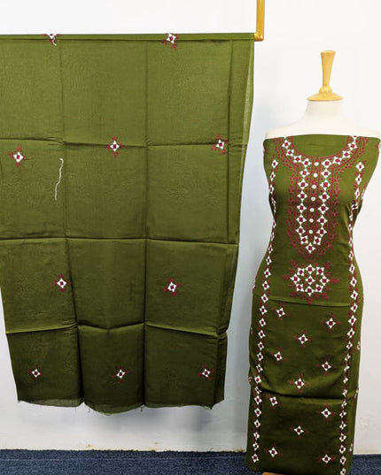 Handmade Gala Style Pakka Tanka Work Lawn 3Pc Unstitched