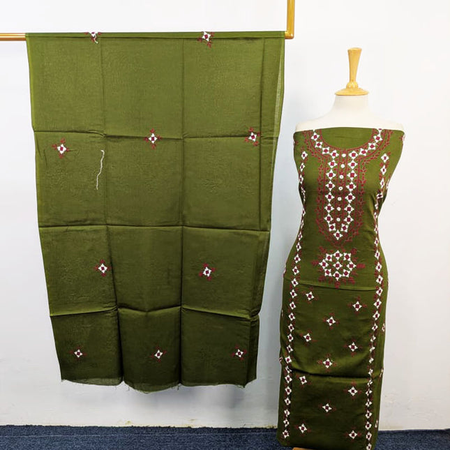 Handmade Gala Style Pakka Tanka Work Lawn 3Pc Unstitched