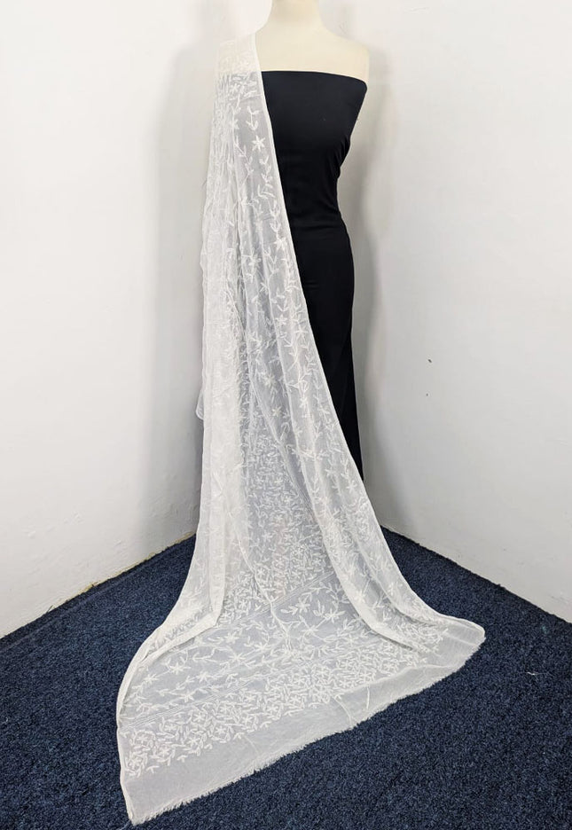 Crinkle Chiffon with Pakka Tanka + Georgette Jaal Work Dyeable Dupatta