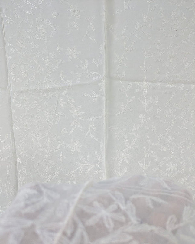 Crinkle Chiffon with Pakka Tanka + Georgette Jaal Work Dyeable Dupatta