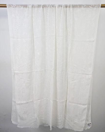 Dyeable Crinkle Chiffon with Pakka Tanka + Georgette Jaal Work Dupatta