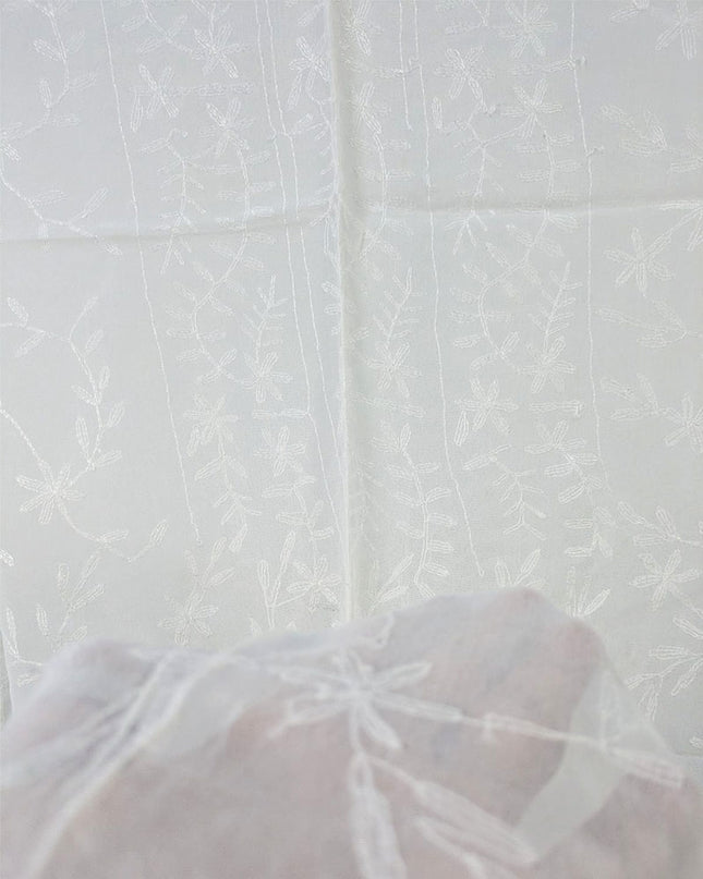 Dyeable Crinkle Chiffon with Pakka Tanka + Georgette Jaal Work Dupatta