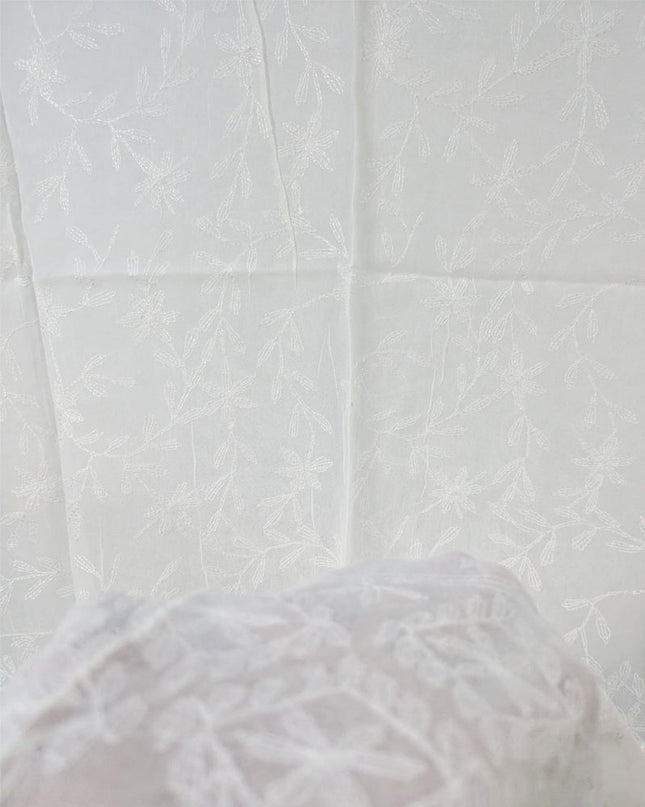 Crinkle Chiffon with Pakka Tanka + Georgette Jaal Work Dyeable Dupatta