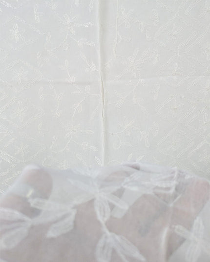 Pakka Tanka + Georgette Jaal Work Dyeable Crinkle Chiffon Dupatta