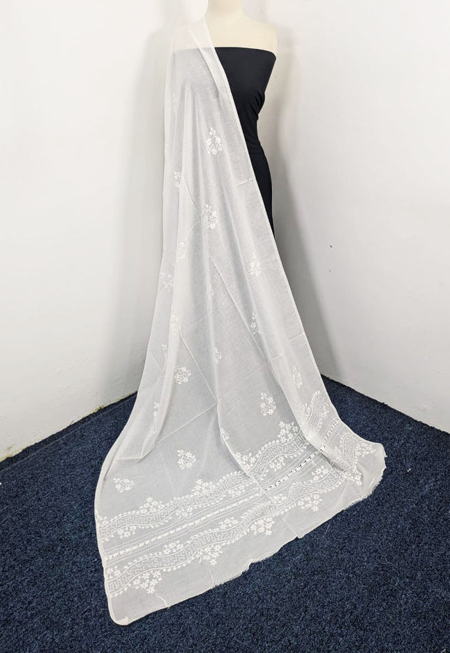 Handmade Pakka Tanka + Tarkashi Jaal Work Dyeable Lawn Dupatta