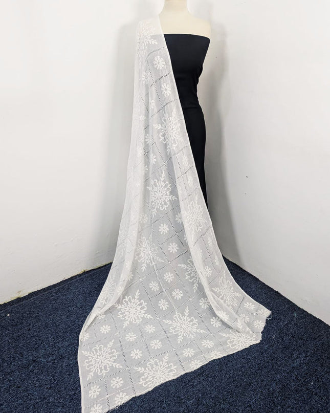 Dyeable Lawn with Shadow, Chikankari + Tarkashi Jaal Work Dupatta