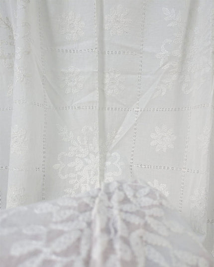 Dyeable Lawn with Shadow, Chikankari + Tarkashi Jaal Work Dupatta