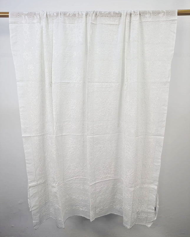 Handmade Shadow, Chikankari + Tarkashi Jaal Work Dyeable Lawn Dupatta