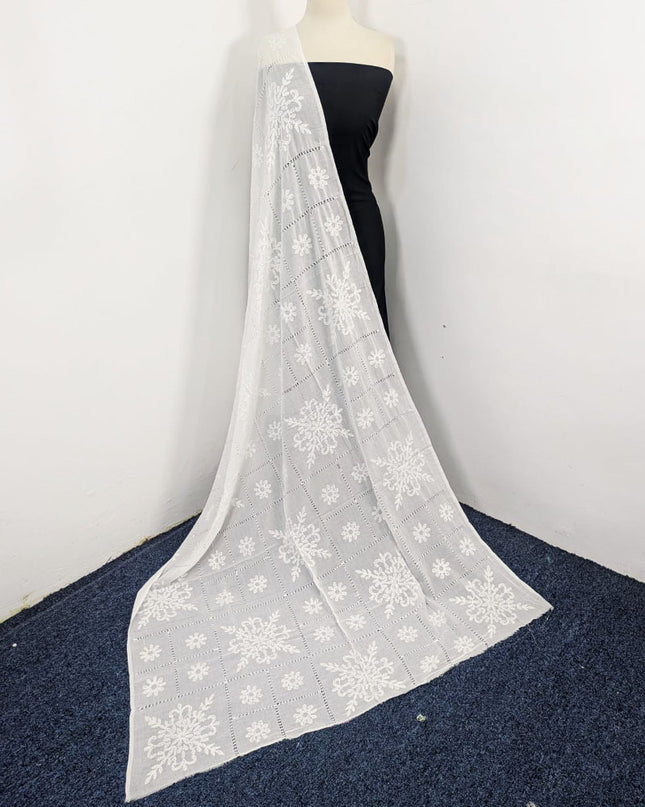Dyeable Lawn with Shadow, Chikankari + Tarkashi Jaal Work Dupatta
