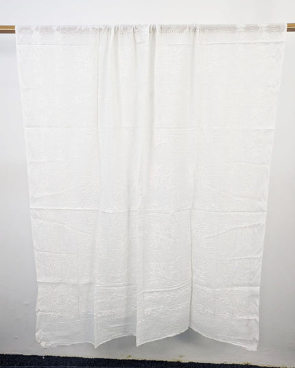 Handmade Shadow, Chikankari + Tarkashi Jaal Work Dyeable Lawn Dupatta
