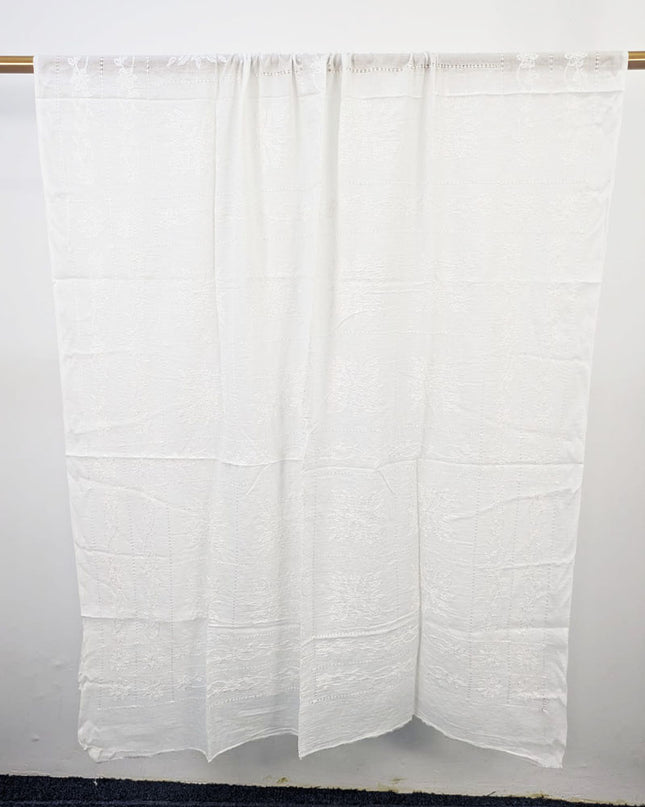 Handmade Shadow, Chikankari + Tarkashi Jaal Work Dyeable Lawn Dupatta