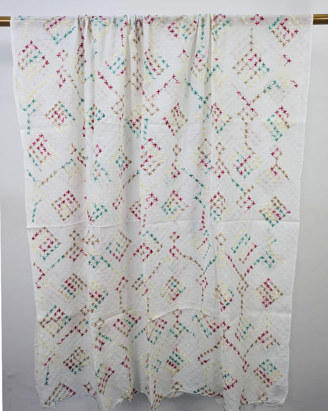 Lawn with Handmade Multicolor Pakka Tanka Work Dupatta