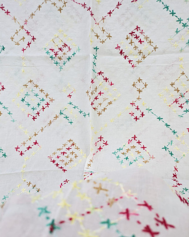 Lawn with Handmade Multicolor Pakka Tanka Work Dupatta