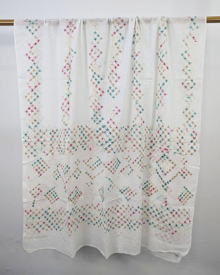 Fancy Handmade Multicolor Pakka Tanka Work Lawn Dupatta