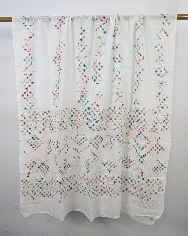 Fancy Handmade Multicolor Pakka Tanka Work Lawn Dupatta