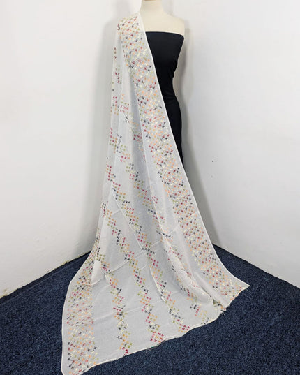 Handmade Multicolor Pakka Tanka Work Lawn Dupatta
