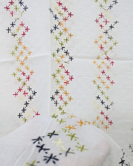 Handmade Multicolor Pakka Tanka Work Lawn Dupatta