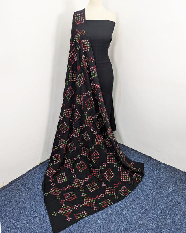 Fancy Handmade Multicolor Pakka Tanka Work Lawn Dupatta