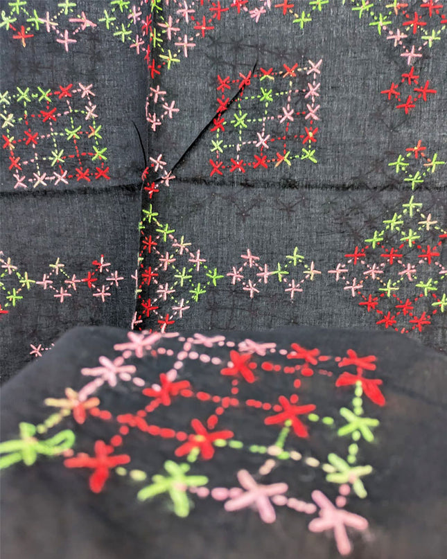 Fancy Handmade Multicolor Pakka Tanka Work Lawn Dupatta