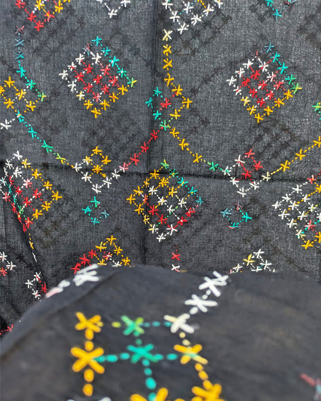 Lawn with Handmade Multicolor Pakka Tanka Work Dupatta