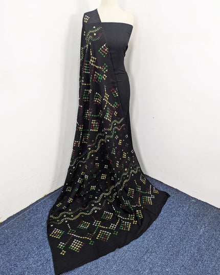 Handmade Multicolor Pakka Tanka Work Lawn Dupatta