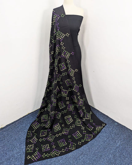 Fancy Handmade Multicolor Pakka Tanka Work Lawn Dupatta