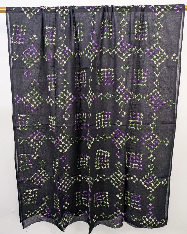 Fancy Handmade Multicolor Pakka Tanka Work Lawn Dupatta