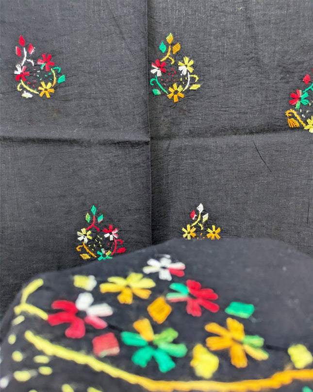 Fancy Handmade Multicolor Pakka Tanka Work Lawn Dupatta