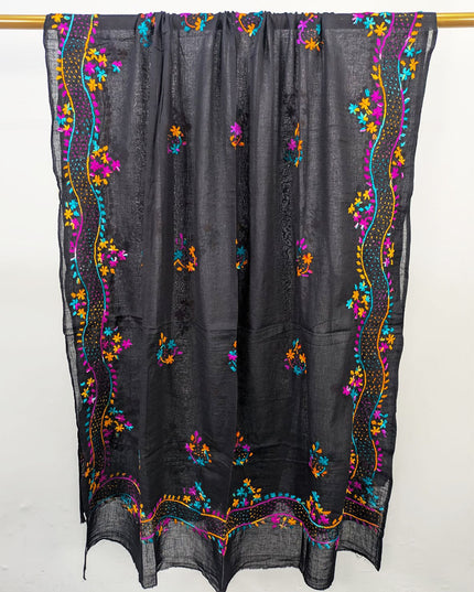 Fancy Handmade Multicolor Pakka Tanka Work Lawn Dupatta