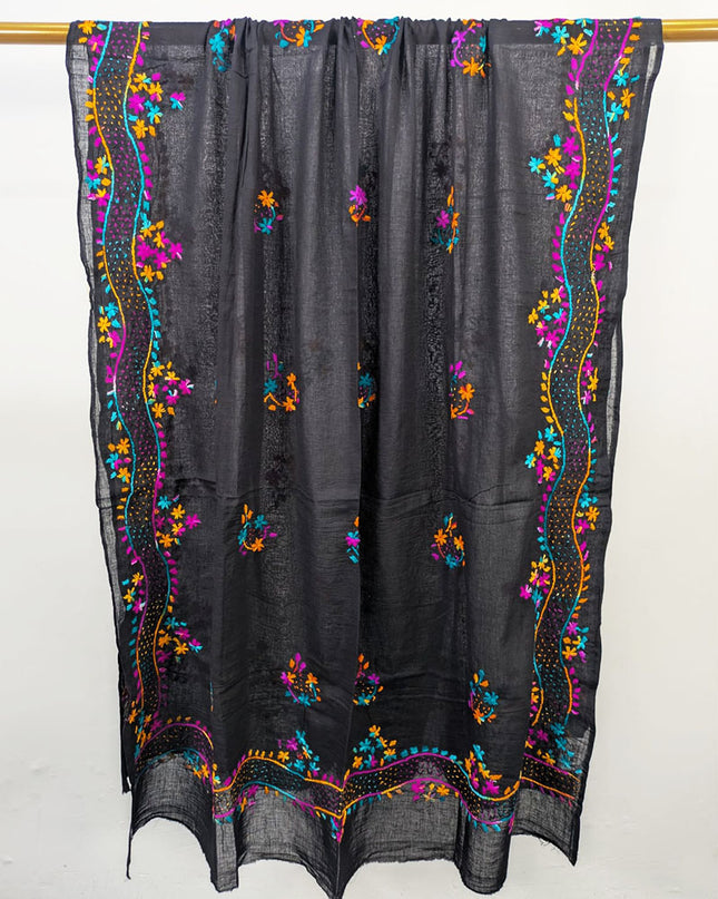 Fancy Handmade Multicolor Pakka Tanka Work Lawn Dupatta