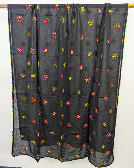 Handmade Multicolor Pakka Tanka + Mirror Work Lawn Dupatta