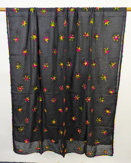 Handmade Multicolor Pakka Tanka + Mirror Work Lawn Dupatta