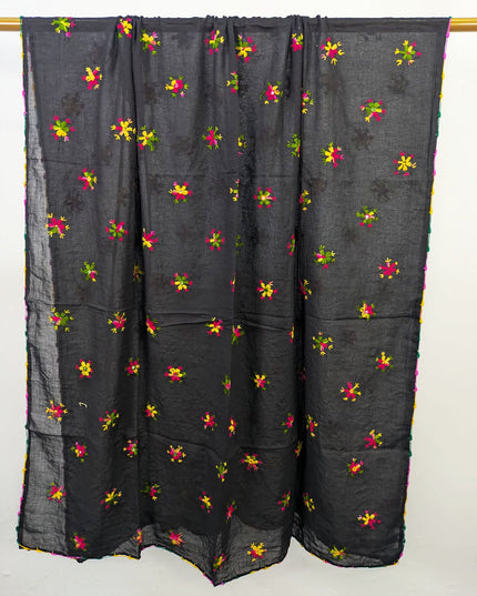 Handmade Multicolor Pakka Tanka + Mirror Work Lawn Dupatta