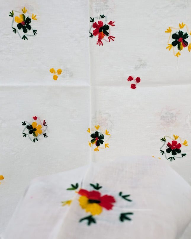 Lawn with Handmade Multicolor Pakka Tanka + Mirror Work Dupatta