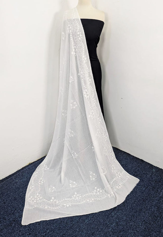 Handmade Pakka Tanka Work Dyeable Lawn Dupatta