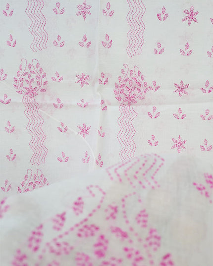 Fancy Handmade Full Jaal Kacha Tanka Work Dyeable Lawn Dupatta