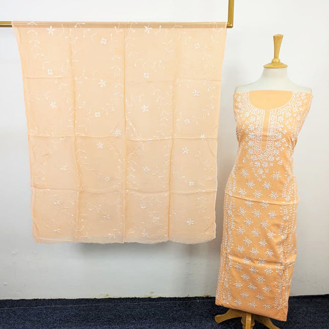 Lawn with Pakka Tanka Work + Chiffon Dupatta 3Pc Unstitched