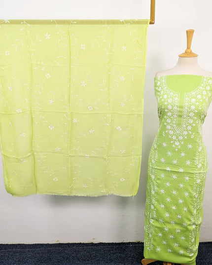 Lawn with Pakka Tanka Work + Chiffon Dupatta 3Pc Unstitched