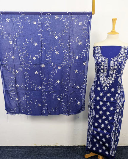 Lawn with Pakka Tanka Work + Chiffon Dupatta 3Pc Unstitched